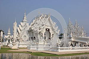 Rongkhun Temple, a famous temple in Chiangrai, Thailand photo