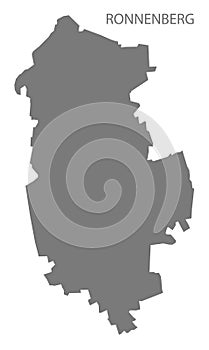 Ronnenberg German city map grey illustration silhouette shape