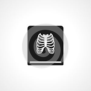 Rontgen, X-ray icon. broken ribs. X-ray icon