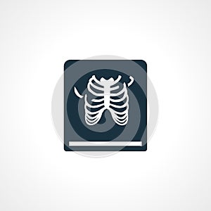 Rontgen, X-ray icon. broken ribs. X-ray icon