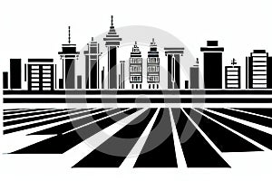 Roodepoort, Gauteng, South Africa. Black & White City Logo. Generative AI. photo