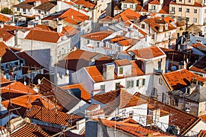 Roof of Alfama at early morning Lisbon Portugal