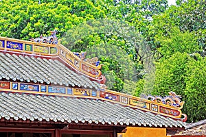 Roof Art In Hue Imperial Tomb of Tu Duc, Vietnam UNESCO World Heritage Site