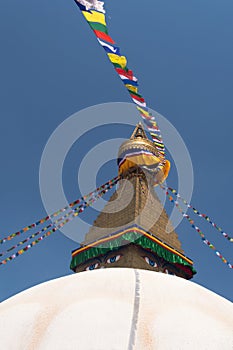 Roof of Boudhanath Stupa in Kathmandu