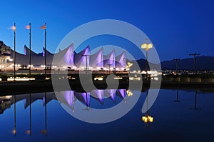 The roof of Canada place at night, vancouver photo