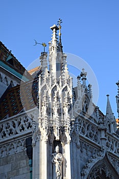 Roof of cathedral in Budapest Hungary