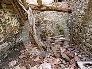 Roof caved in, abandoned old property