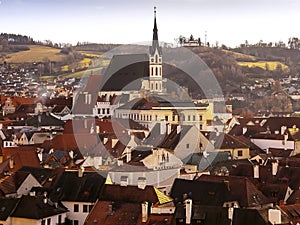 Roof and church at Cesky Krumlov