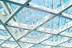 Roof construction with glass