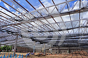 Roof construction for new factory