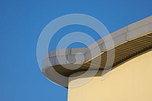 Roof of a curved apartment block