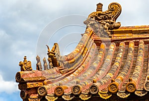 Roof decorations in the Forbidden City, Beijing