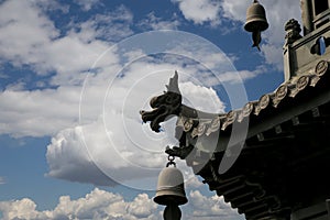 Roof decorations on the territory Giant Wild Goose Pagoda, Xian (Sian, Xi'an)