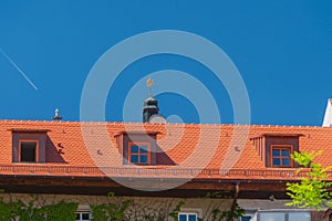 Roof detail of generic architecture in Regensburg Germany