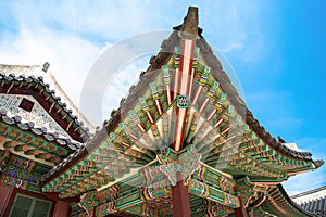 Roof Details of Changdeokgung Palace in Seoul