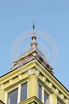 Roof details from classic building architecture