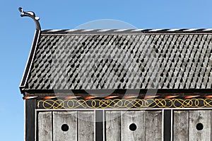 Roof and details of a viking church in Moesgaard