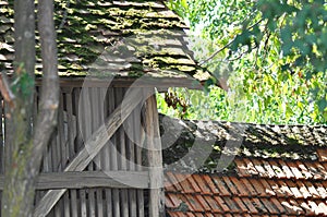 Roof of deteriorated old house