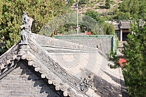 Roof at Dou Dafu Ancestral Temple(Doudafuci). a famous historic site in Taiyuan, Shanxi, China.