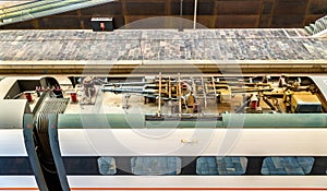 Roof equipment of a Siemens Velaro high-speed train at Zaragoza-Delicias station, Spain photo