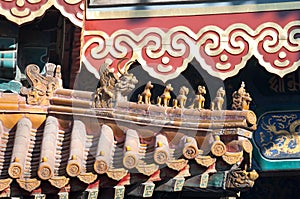 Roof figurines at the Lama Temple, Beijing