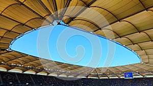 Roof of the football stadium from HSV. Sports club in Hamburg. Germany