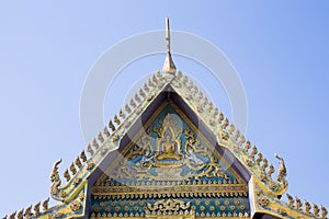 Roof gable Buddhist Temple in Thai style