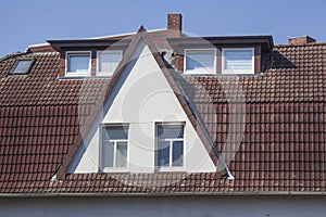 Roof gable, modern residential building, Elsfleth, Wesermarsch