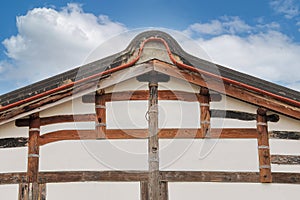 Roof and gable of traditional Taiwanese building.