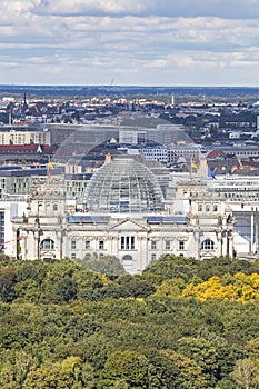 Roof of German parliament building Bundestag in Berlin, German