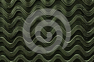 Roof green slate tiles pattern wave texture