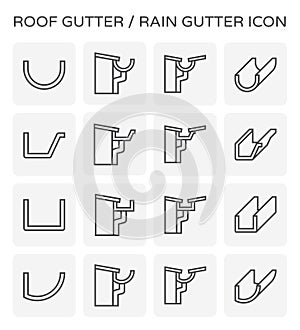 Roof gutter icon