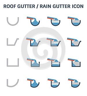 Roof gutter icon