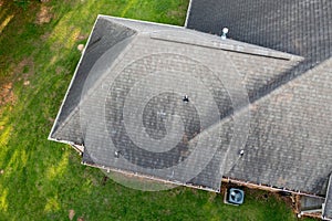 Roof with hail damage and markings from inspection