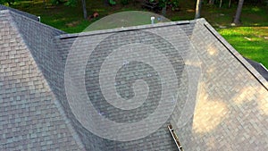 Roof with hail damage and markings from inspection