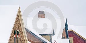 Roof of homes in Daybreak Utah covered in snow