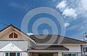 Roof house daytime with beautiful sky