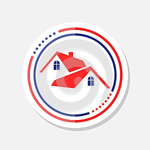 Roof of house sticker icon. Simple linear icon