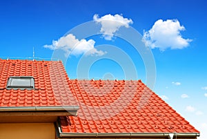 Roof house with tiled roof