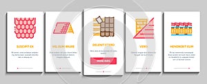 Roof Housetop Material Onboarding Elements Icons Set Vector