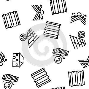 Roof Housetop Material Seamless Pattern Vector