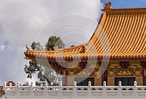 Roof at Hsi Lai Buddhist Temple, California.