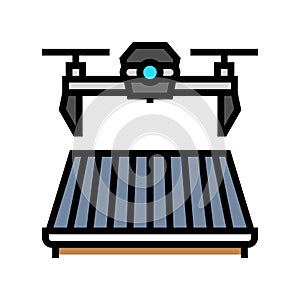 roof inspection drone color icon vector illustration