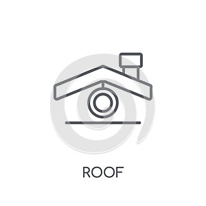 Roof linear icon. Modern outline Roof logo concept on white back