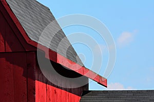 Roof lines on an old red Barn in Hollis NH