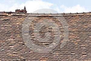 The roof is made of clay tiles