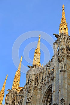 The roof of the Milan Cathedral Duomo di Milano