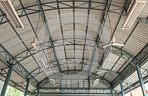 The roof of the modern building.