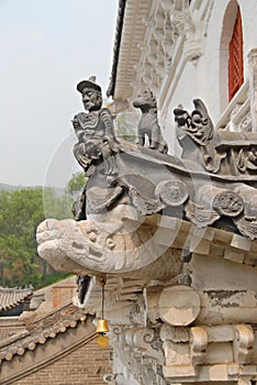 The roof of old building in china