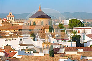 Roof of the old city and church in Cordoba, Spain photo